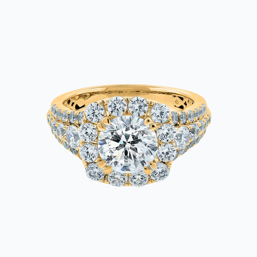 Ionel Round Pave Diamonds Ring 18K Yellow Gold