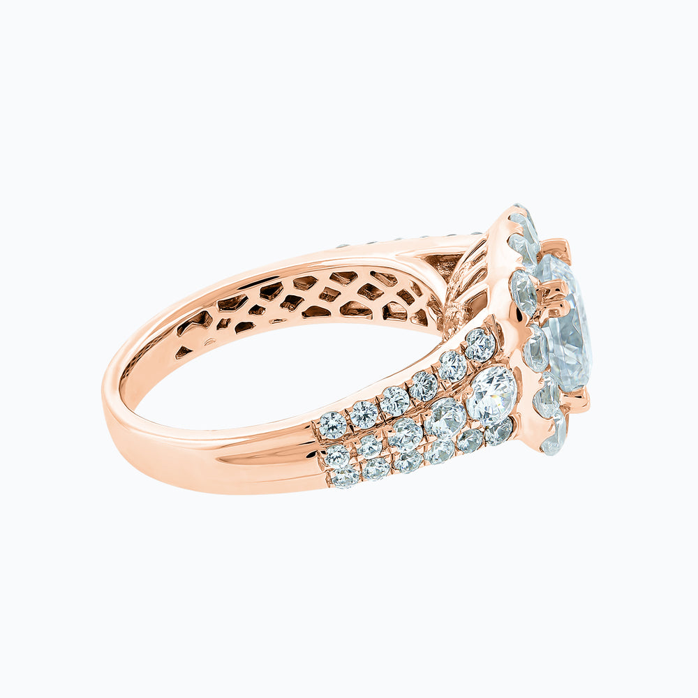 
          
          Load image into Gallery viewer, Ionel Round Pave Diamonds Ring 14K Rose Gold
          
          