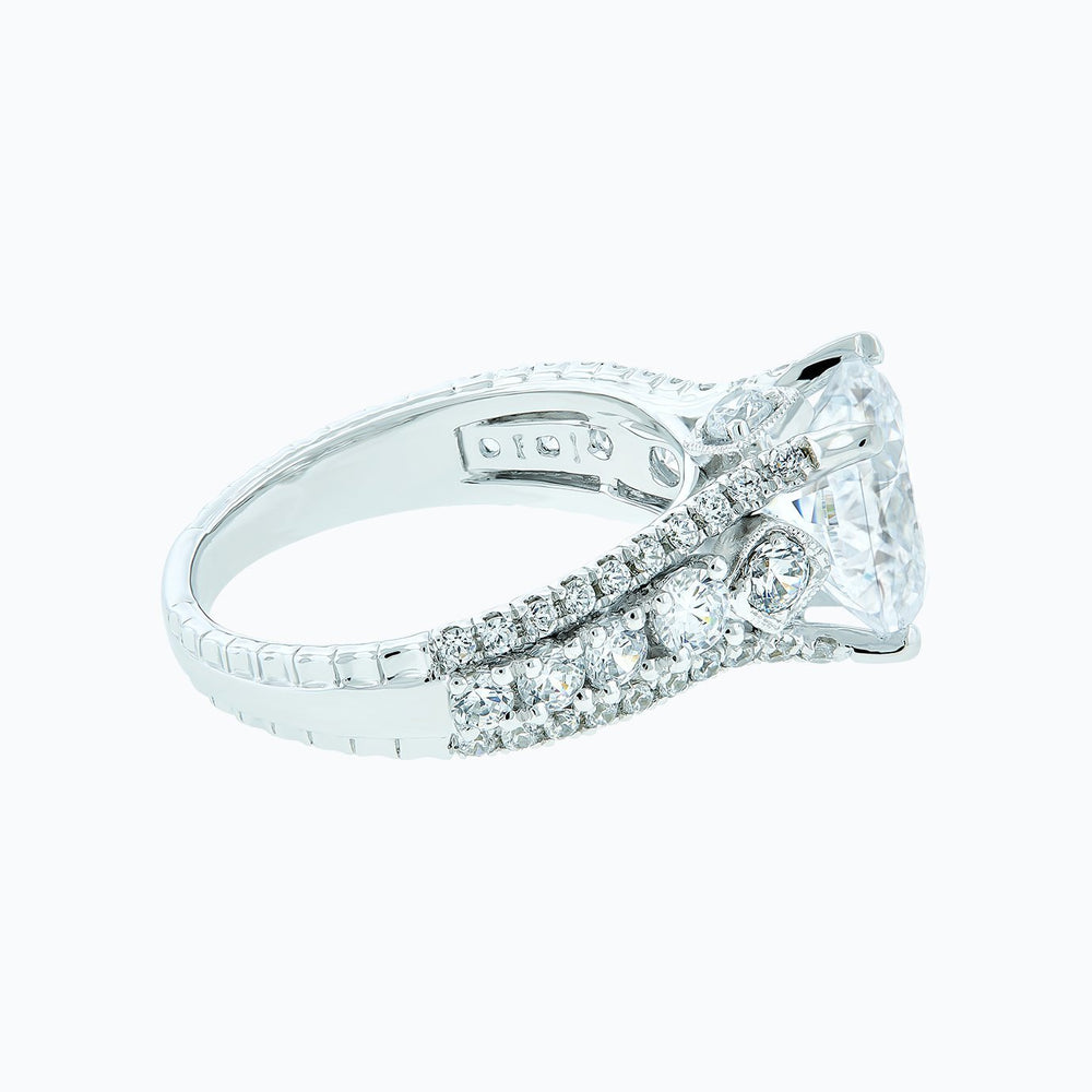 
          
          Load image into Gallery viewer, 1.50ct Veda Lab Diamond Round Pave Diamonds 18k White Gold Ring
          
          