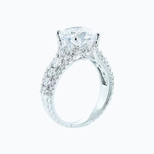 
          
          Load image into Gallery viewer, Veda Moissanite Round Pave Diamonds White Gold Ring
          
          