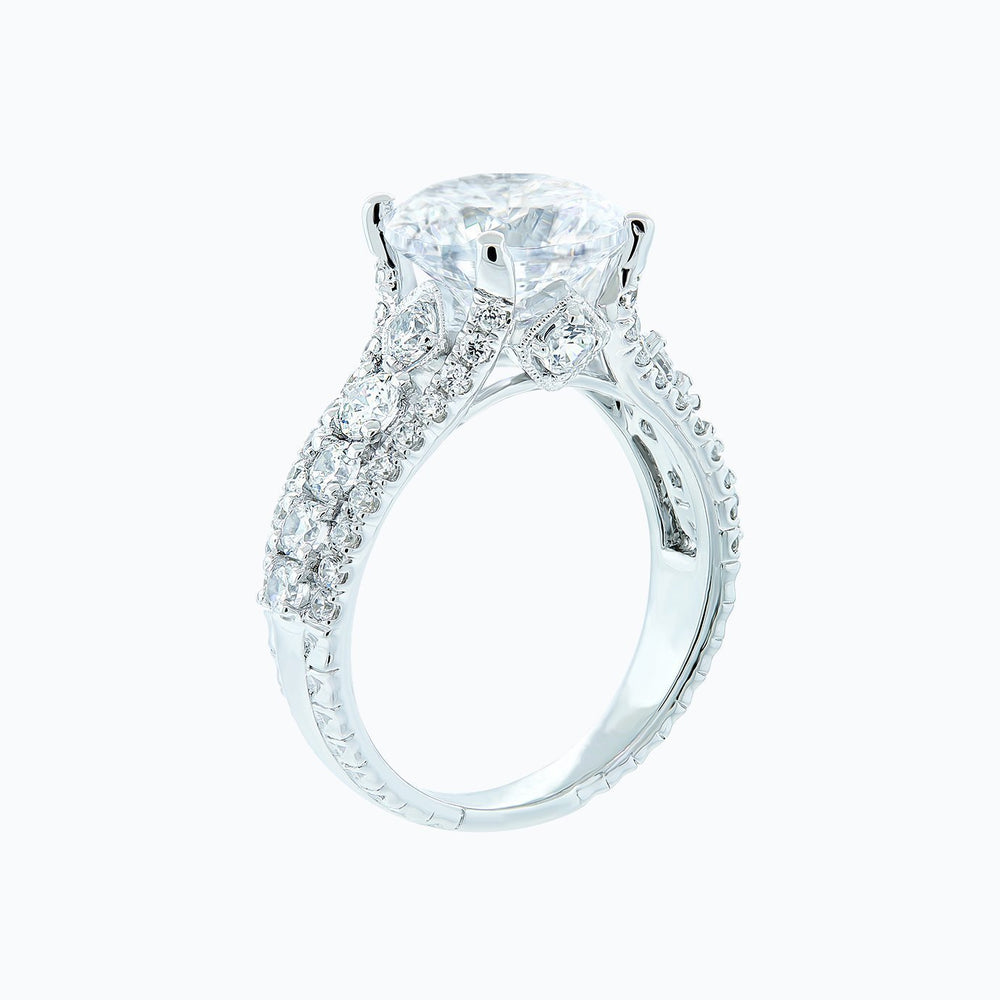 
          
          Load image into Gallery viewer, Veda Lab Created Diamond Round Pave Diamonds White Gold Ring
          
          