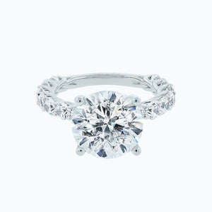 
          
          Load image into Gallery viewer, 4.20ct Alina Moissanite Round Pave Diamonds 18k White Gold Ring
          
          