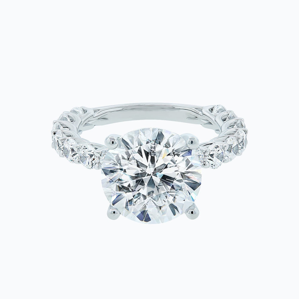 
          
          Load image into Gallery viewer, 1.75ct Alina Lab Diamond Round Pave Diamonds 18k White Gold Ring
          
          