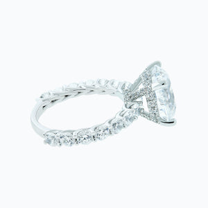 
          
          Load image into Gallery viewer, Alina Lab Created Diamond Round Pave Diamonds Platinum Ring
          
          