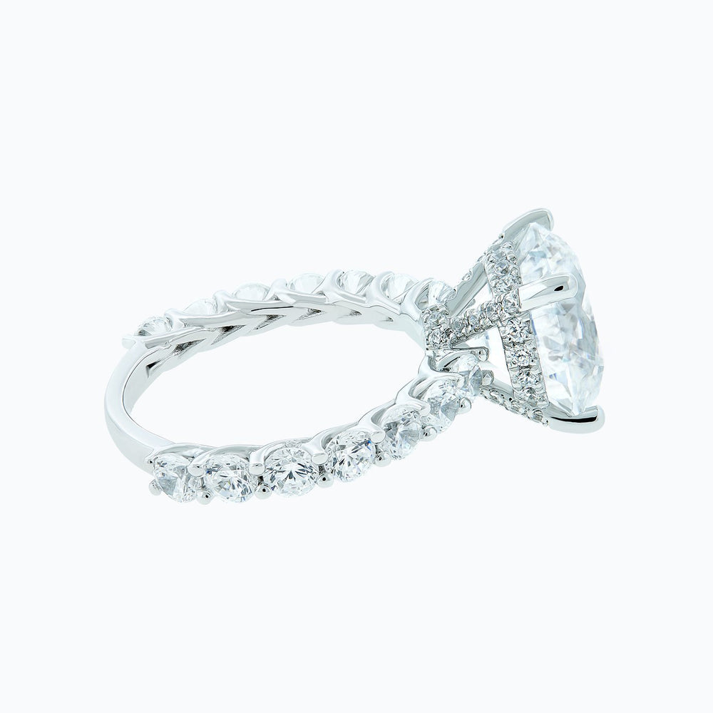 
          
          Load image into Gallery viewer, 1.25ct Alina Lab Diamond Round Pave Diamonds 18k White Gold Ring
          
          