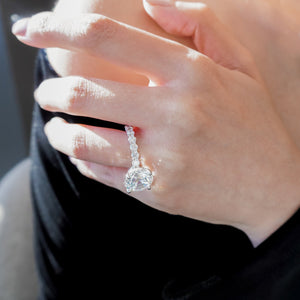 
          
          Load image into Gallery viewer, 1.25ct Alina Lab Diamond Round Pave Diamonds 18k White Gold Ring
          
          