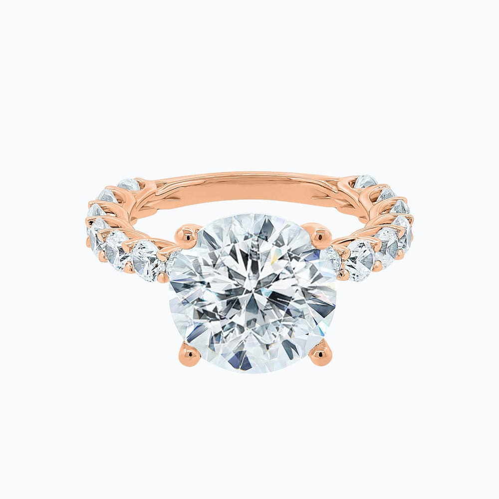 
          
          Load image into Gallery viewer, Alina Round Pave Diamonds Ring 18K Rose Gold
          
          