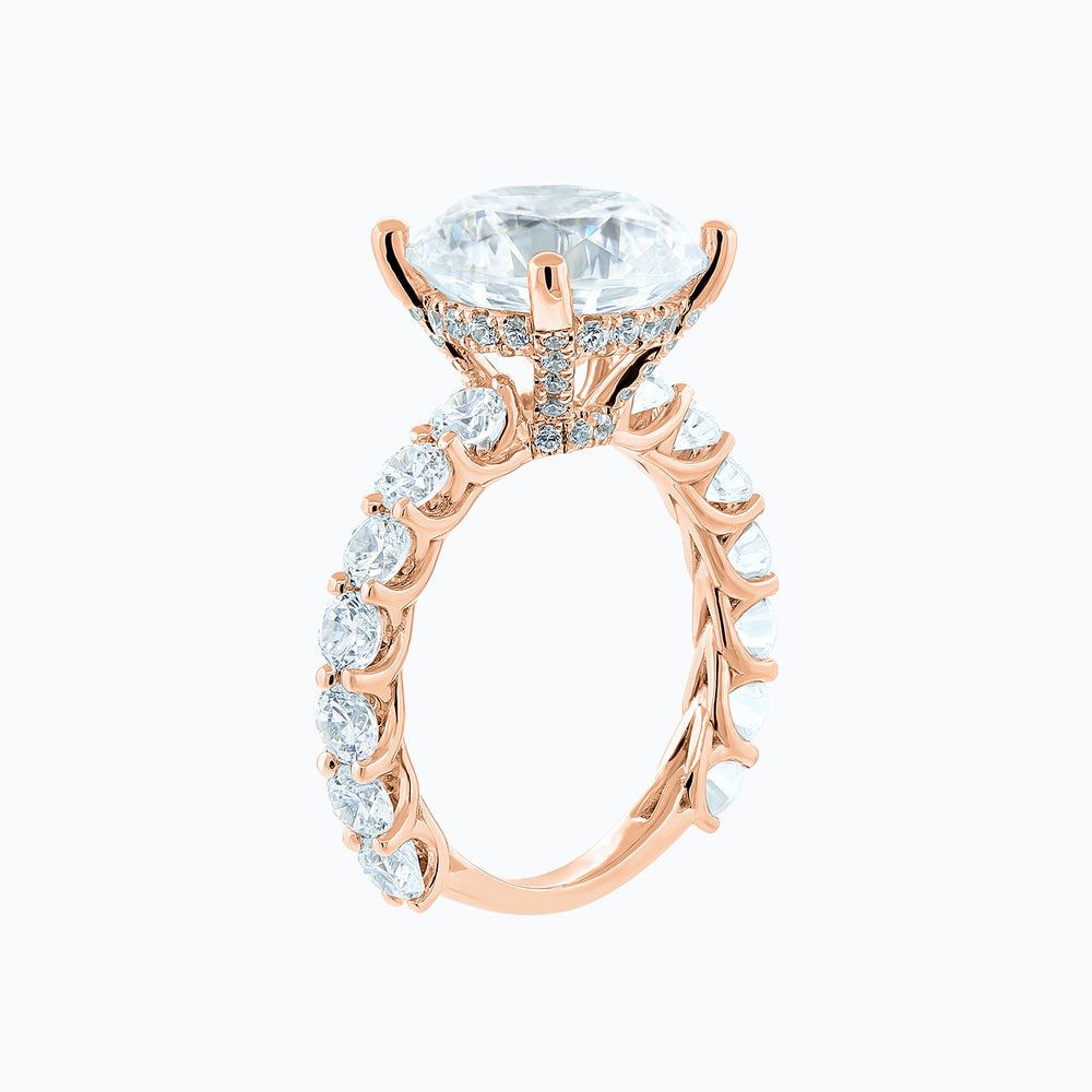 
          
          Load image into Gallery viewer, Alina Lab Created Diamond Round Pave Diamonds Rose Gold Ring
          
          