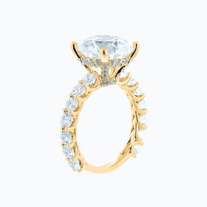 
          
          Load image into Gallery viewer, Alina Moissanite Round Pave Diamonds Yellow Gold Ring
          
          