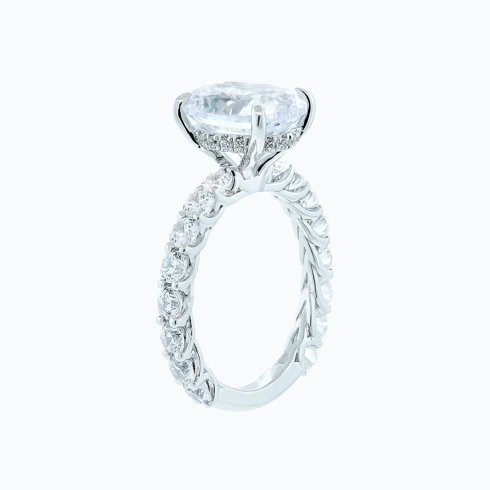
          
          Load image into Gallery viewer, Hanna Oval Pave Diamonds 18k White Gold Semi Mount Engagement Ring
          
          