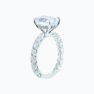 
          
          Load image into Gallery viewer, 3.00ct Hanna Lab Created Diamond Oval Pave Diamonds 18k White Gold Ring
          
          