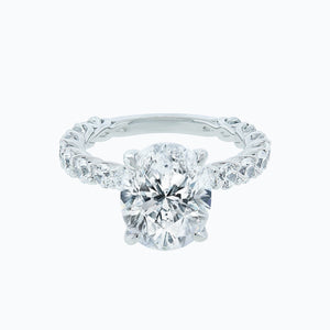 
          
          Load image into Gallery viewer, 3.00ct Hanna Lab Created Diamond Oval Pave Diamonds 18k White Gold Ring
          
          