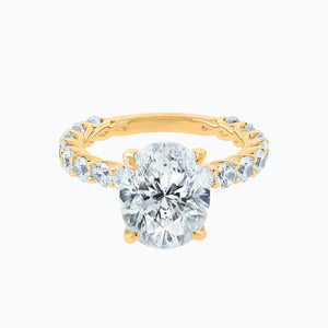 
          
          Load image into Gallery viewer, Hanna Oval Pave Diamonds Ring 18K Yellow Gold
          
          