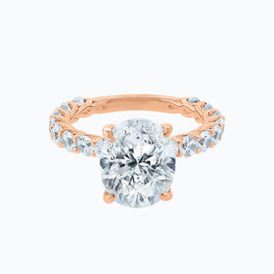 
          
          Load image into Gallery viewer, Hanna Oval Pave Diamonds Ring 14K Rose Gold
          
          
