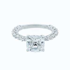 
          
          Load image into Gallery viewer, 1.70ct Angel Moissanite Cushion Pave Diamonds 18k White Gold Ring
          
          
