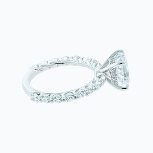 
          
          Load image into Gallery viewer, 3.00ct Angel Lab Created Diamond Cushion Pave Diamonds 18k White Gold Ring
          
          