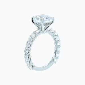 
          
          Load image into Gallery viewer, 2.00ct Angel Lab Created Diamond Cushion Pave Diamonds 18k White Gold Ring
          
          
