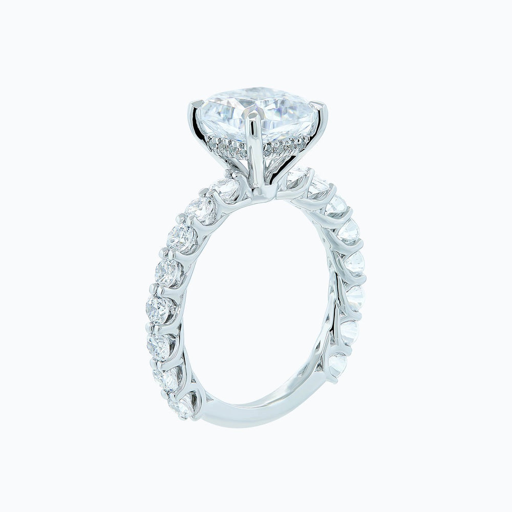 
          
          Load image into Gallery viewer, Angel Cushion Pave Diamonds 18k White Gold Semi Mount Engagement Ring
          
          