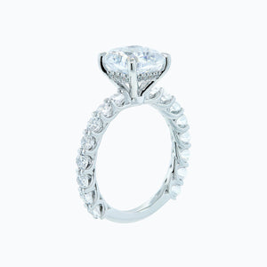 
          
          Load image into Gallery viewer, 1.10ct Angel Moissanite Cushion Pave Diamonds 18k White Gold Ring
          
          