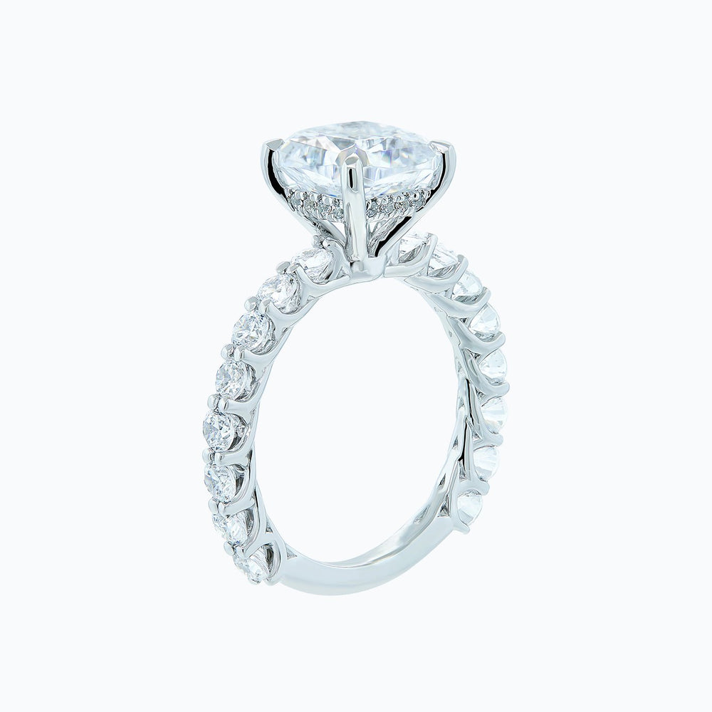 
          
          Load image into Gallery viewer, 1.70ct Angel Moissanite Cushion Pave Diamonds 18k White Gold Ring
          
          
