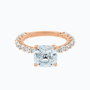 
          
          Load image into Gallery viewer, Angel Cushion Pave Diamonds Ring 18K Rose Gold
          
          