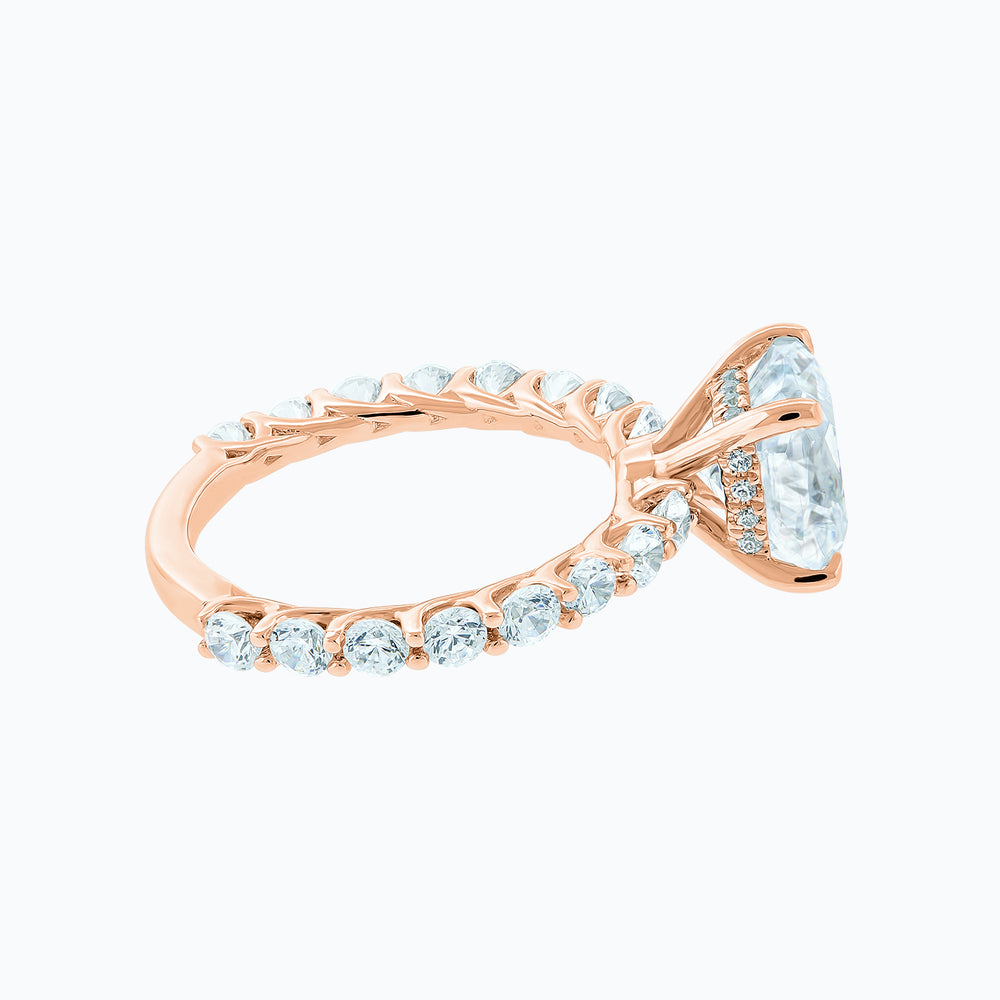 
          
          Load image into Gallery viewer, Angel Cushion Pave Diamonds Ring 14K Rose Gold
          
          
