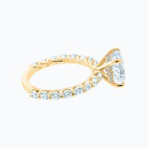 
          
          Load image into Gallery viewer, Angel Cushion Pave Diamonds Ring 18K Yellow Gold
          
          