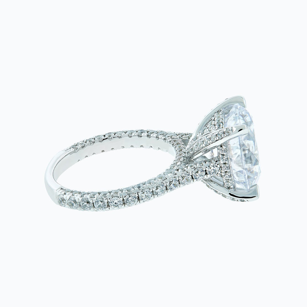 
          
          Load image into Gallery viewer, 4.75ct Noosa Moissanite Round Pave Diamonds 18k White Gold Ring
          
          