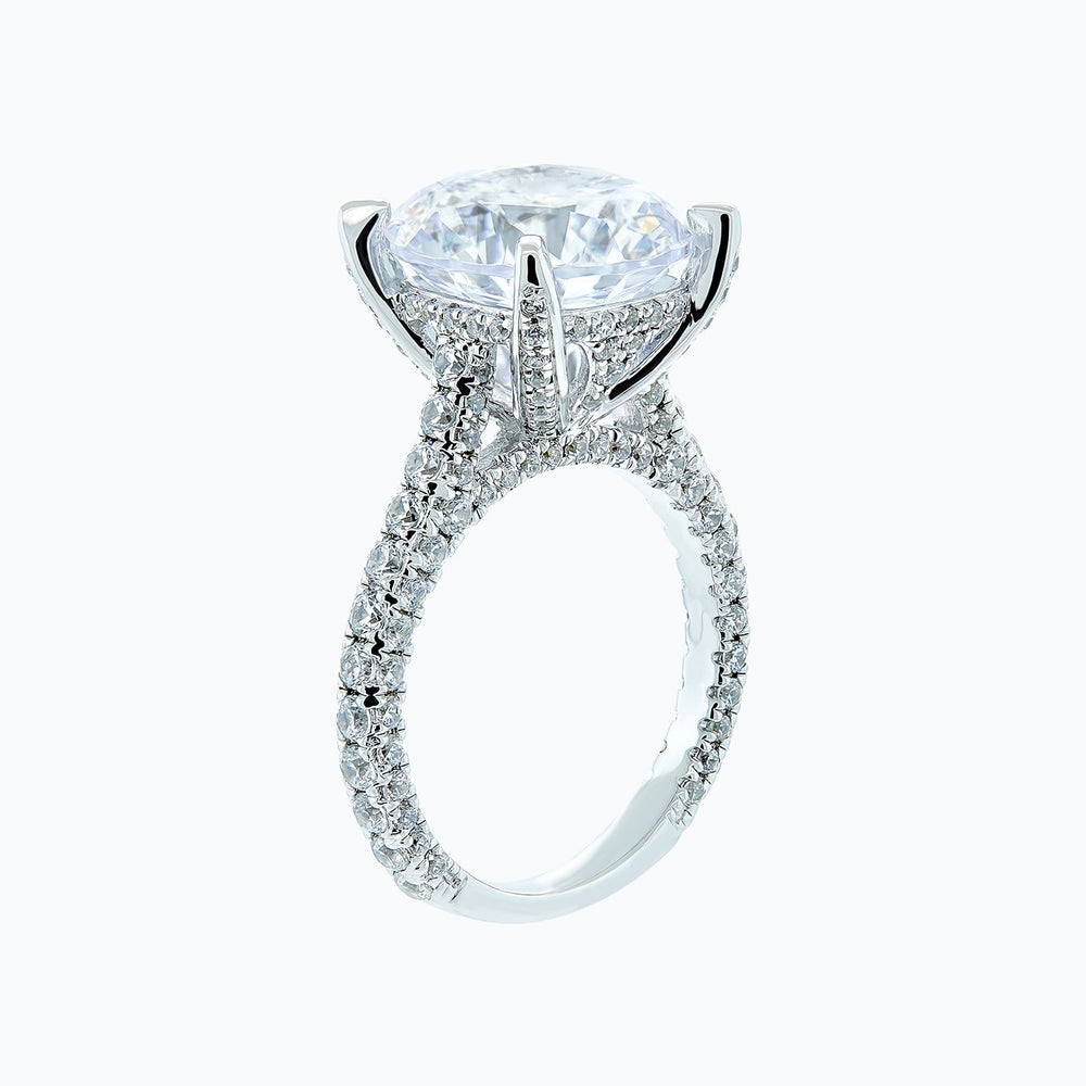 
          
          Load image into Gallery viewer, 2.70ct Noosa Moissanite Round Pave Diamonds 18k White Gold Ring
          
          