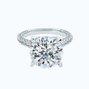 
          
          Load image into Gallery viewer, 5.37ct Noosa Moissanite Round Pave Diamonds 18k White Gold Ring
          
          