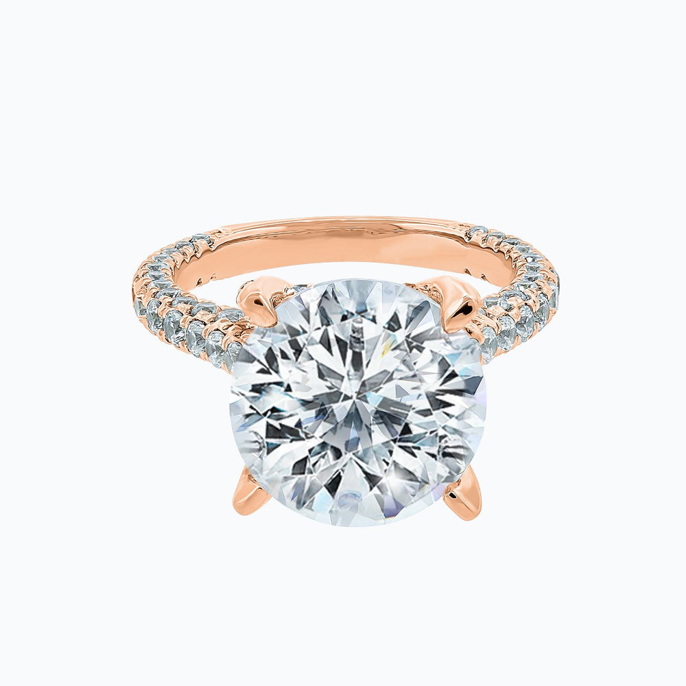 
          
          Load image into Gallery viewer, Noosa Round Pave Diamonds Ring 18K Rose Gold
          
          