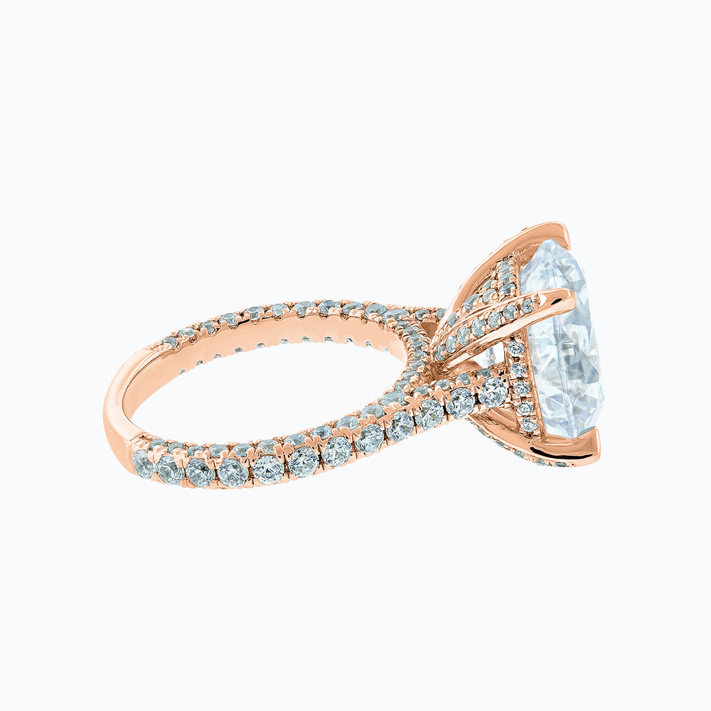 
          
          Load image into Gallery viewer, Noosa Lab Created Diamond Round Pave Diamonds Rose Gold Ring
          
          