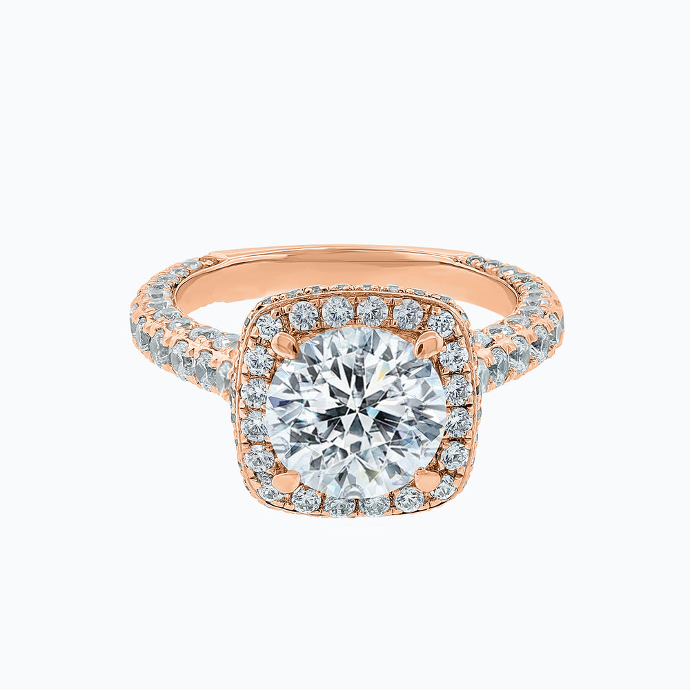 
          
          Load image into Gallery viewer, Novia Round Pave Diamonds Ring 14K Rose Gold
          
          