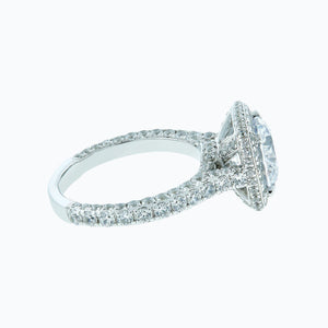 
          
          Load image into Gallery viewer, 3.00ct Novia Lab Diamond Round Pave Diamonds 18k White Gold Ring
          
          