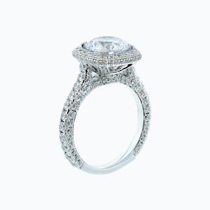 
          
          Load image into Gallery viewer, 2.00ct Novia Lab Diamond Round Pave Diamonds 18k White Gold Ring
          
          