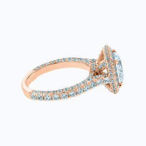 
          
          Load image into Gallery viewer, Novia Lab Created Diamond Round Pave Diamonds Rose Gold Ring
          
          
