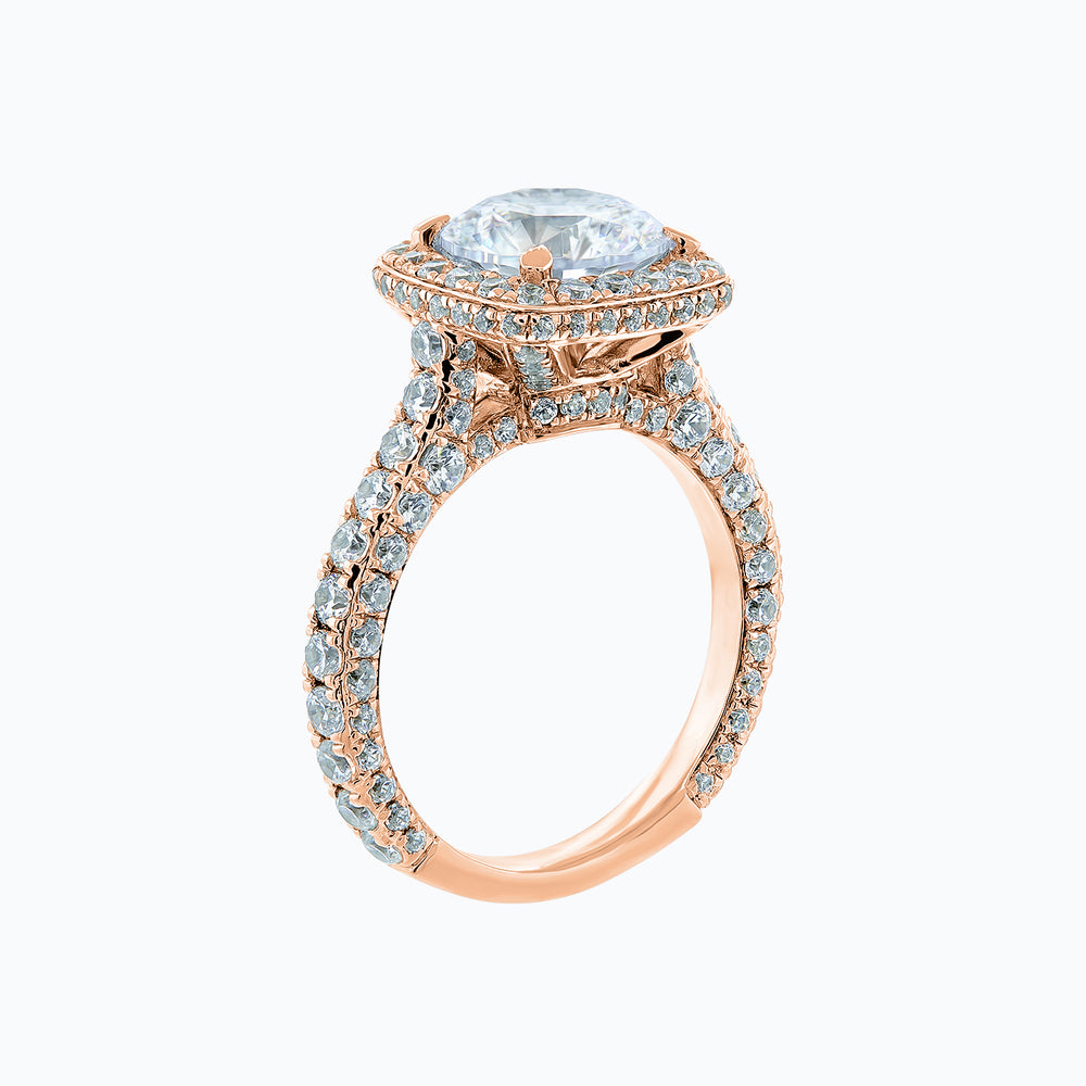 
          
          Load image into Gallery viewer, Novia Round Pave Diamonds Ring 14K Rose Gold
          
          