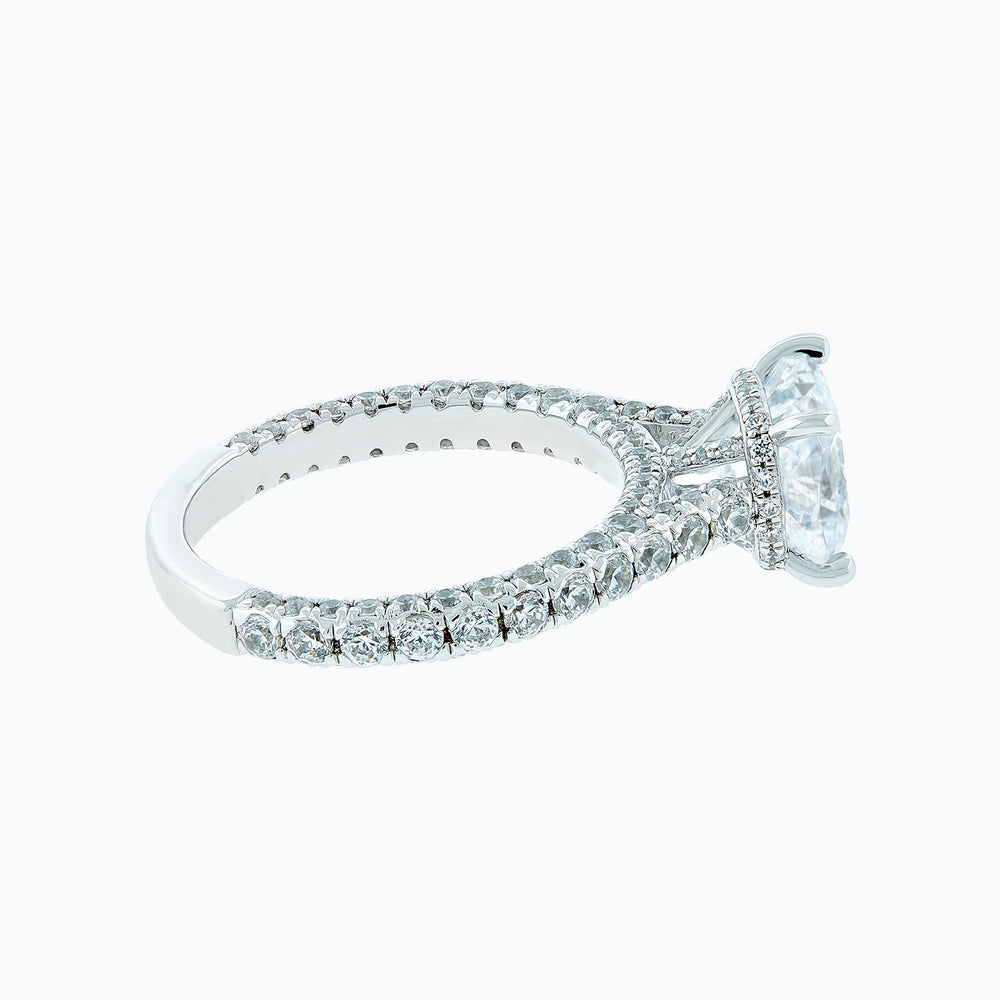 
          
          Load image into Gallery viewer, 5.02ct Nina Moissanite Cushion Pave Diamonds 18k White Gold Ring
          
          