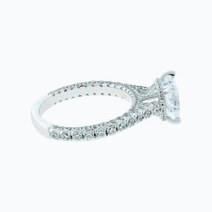 
          
          Load image into Gallery viewer, 4.20ct Nina Moissanite Cushion Pave Diamonds 18k White Gold Ring
          
          
