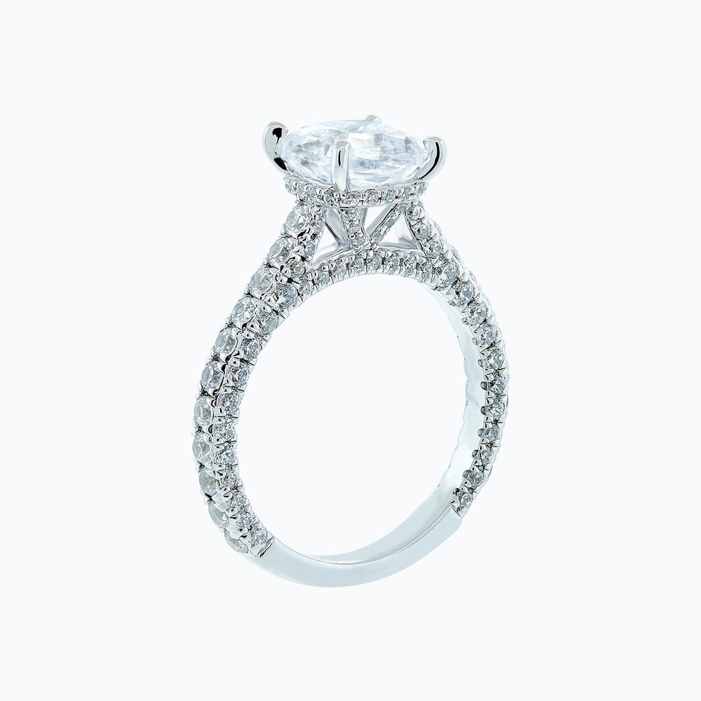 
          
          Load image into Gallery viewer, 4.20ct Nina Moissanite Cushion Pave Diamonds 18k White Gold Ring
          
          