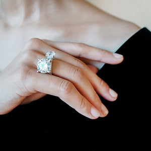 
          
          Load image into Gallery viewer, Nina GIA Diamond Cushion Pave Diamonds Ring
          
          