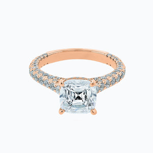 
          
          Load image into Gallery viewer, Nina Moissanite Cushion Pave Diamonds Rose Gold Ring
          
          