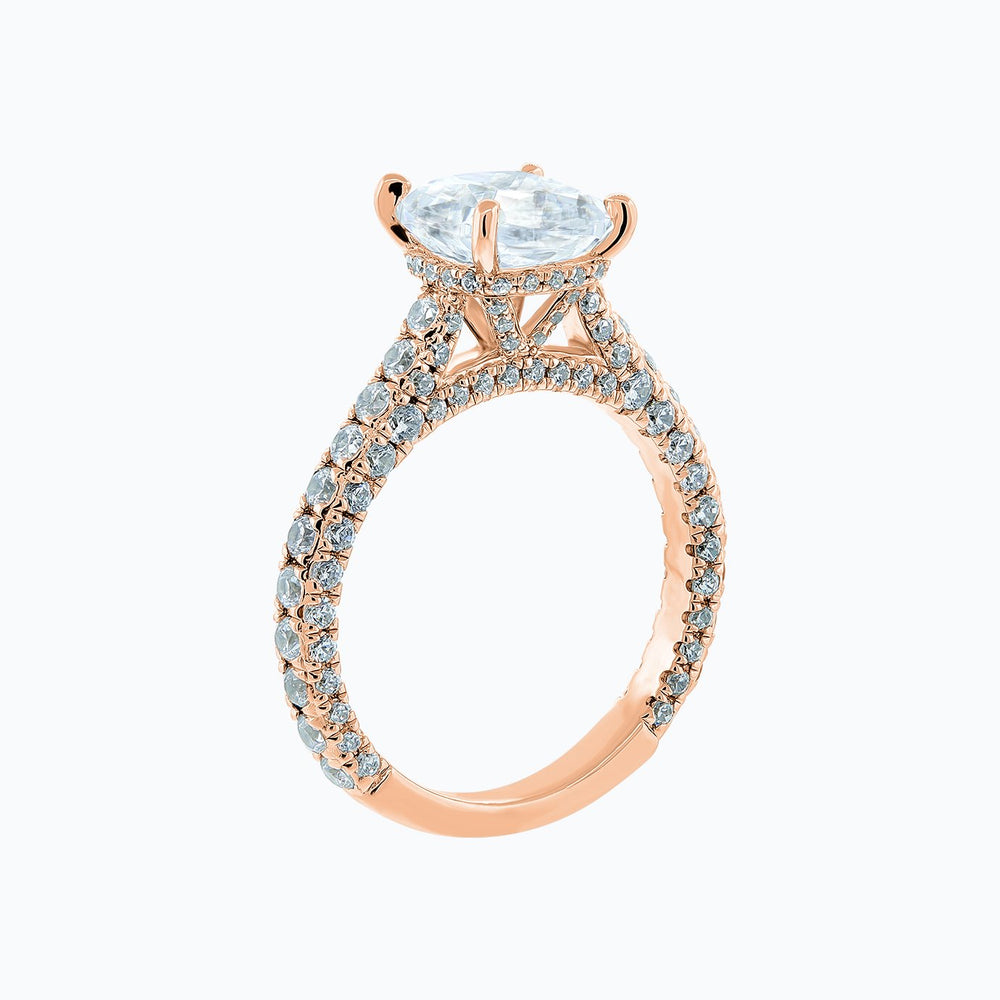 
          
          Load image into Gallery viewer, Nina Moissanite Cushion Pave Diamonds Rose Gold Ring
          
          