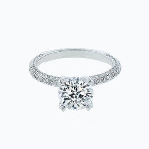 
          
          Load image into Gallery viewer, Nicola Round Pave Diamonds 18k White Gold Semi Mount Engagement Ring
          
          