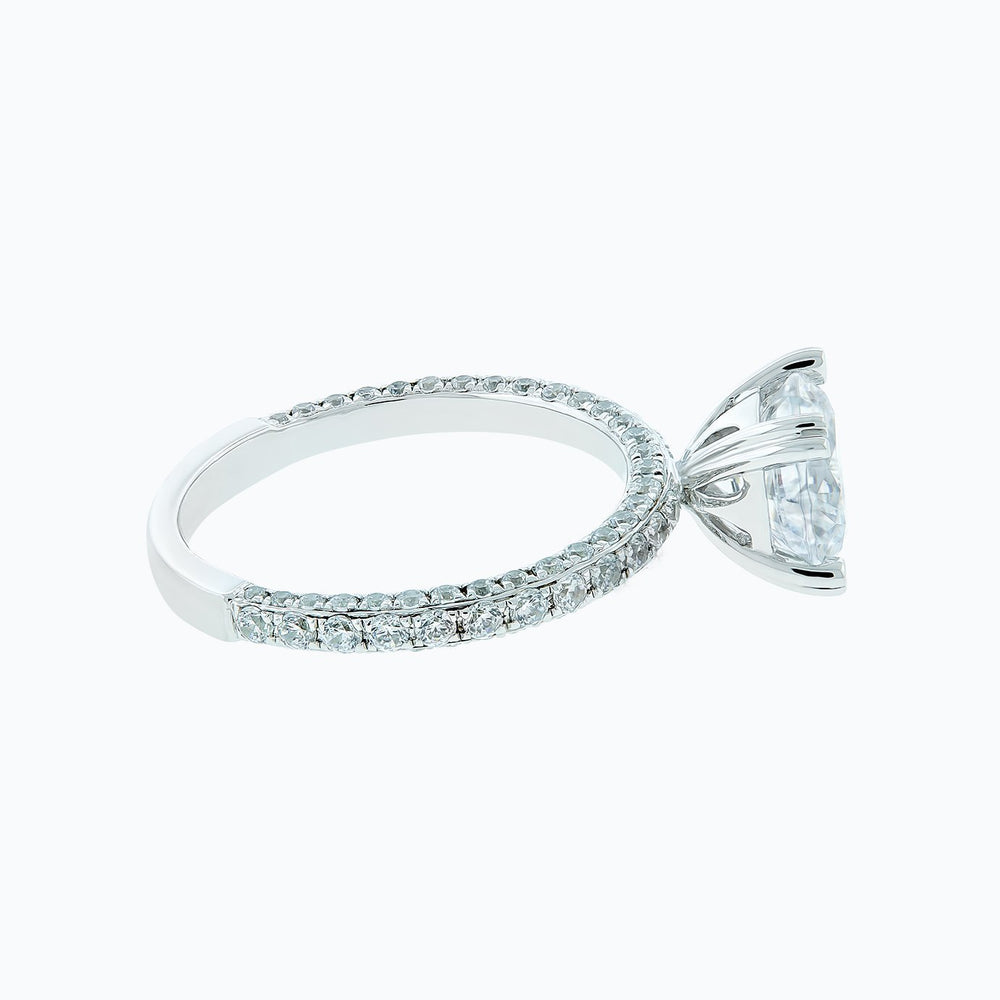 
          
          Load image into Gallery viewer, 3.00ct Nicola Lab Diamond Round Pave Diamonds 18k White Gold Ring
          
          