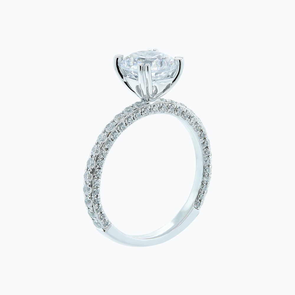 
          
          Load image into Gallery viewer, Nicola Round Pave Diamonds Ring 14K White Gold
          
          