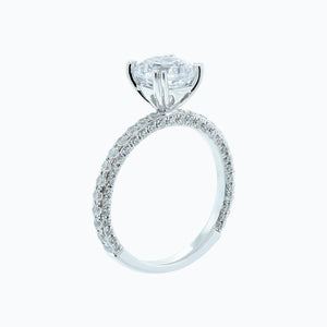 
          
          Load image into Gallery viewer, 1.20ct Nicola Moissanite Round Pave Diamonds 18k White Gold Ring
          
          