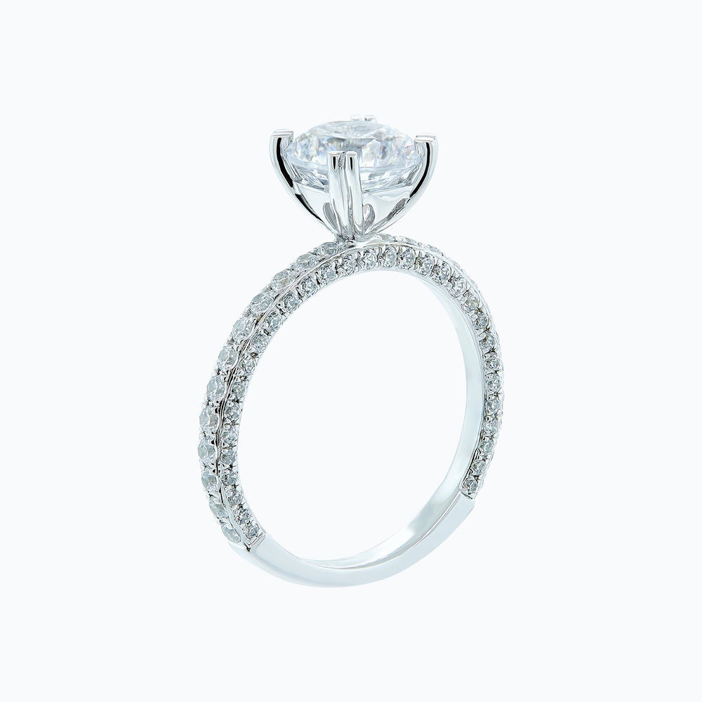 
          
          Load image into Gallery viewer, Nicola Lab Created Diamond Round Pave Diamonds Platinum Ring
          
          