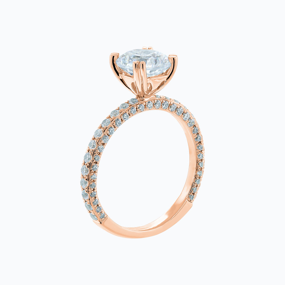 
          
          Load image into Gallery viewer, Nicola Lab Created Diamond Round Pave Diamonds Rose Gold Ring
          
          