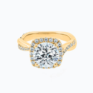 
          
          Load image into Gallery viewer, Teana Lab Created Diamond Round Halo Pave Diamonds Ring
          
          
